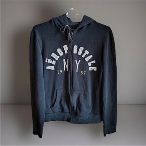 Aeropostale Bella Swan Style Full Zip Hoodie Jacket Women L 87 New York Blue